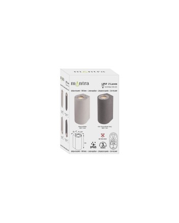 LEVI * APLIQUE EXTERIOR R GRIS OSCURO IP65 2L*GU10